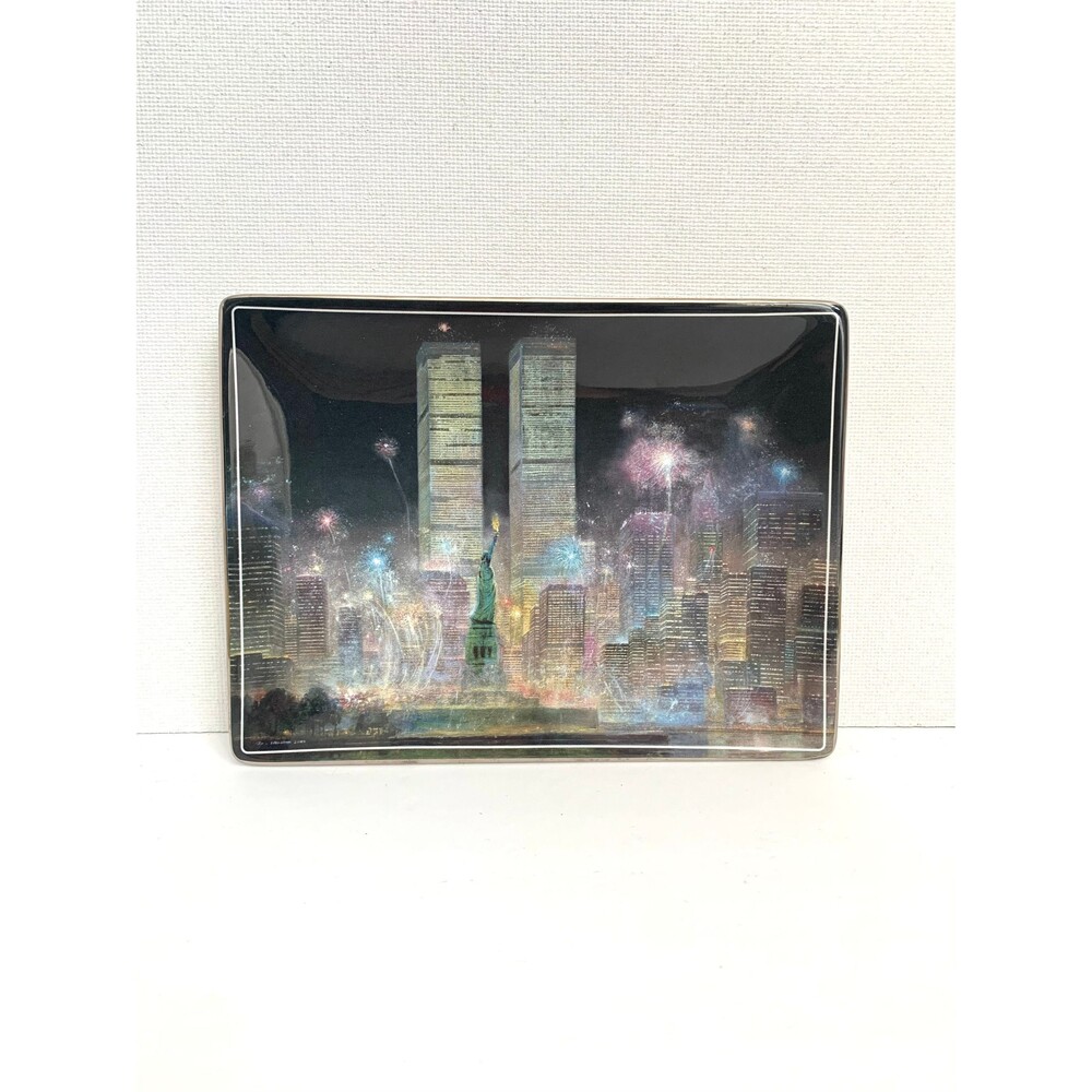 New York City rectangle plate "In Their Glory"  9/11 tribute plate